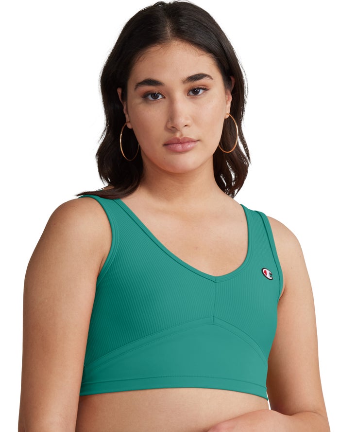 Camiseta Sin Manga Champion Mujer - Ribbed Cropped ( Verde ) 9725483-MF